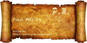 Paul Márk névjegykártya