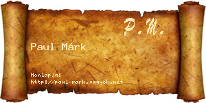 Paul Márk névjegykártya